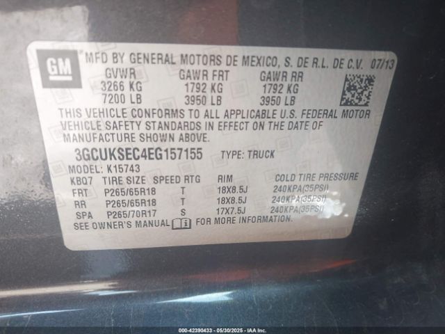 2014 CHEVROLET SILVERADO 1500 3GCUKSEC4EG157155 Photo 8