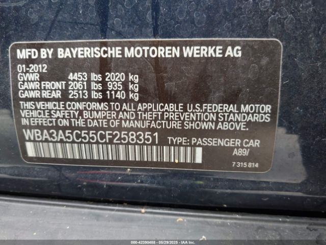 2012 BMW 328I WBA3A5C55CF258351 Photo 8