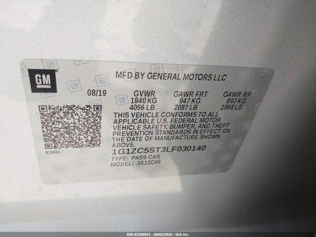 Chevrolet lfv - direct injection, variable valve timing, gen 1 2020 1G1ZC5ST3LF030140 Image 9