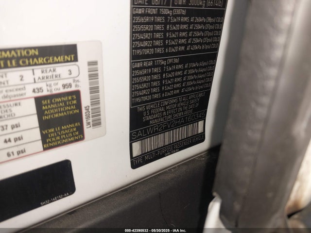 Land Rover s/c lev3 sulev30 2017 SALWR2FV2HA160345 Image 9