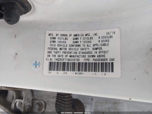 1HGCR2F71GA208798 Honda k24w1