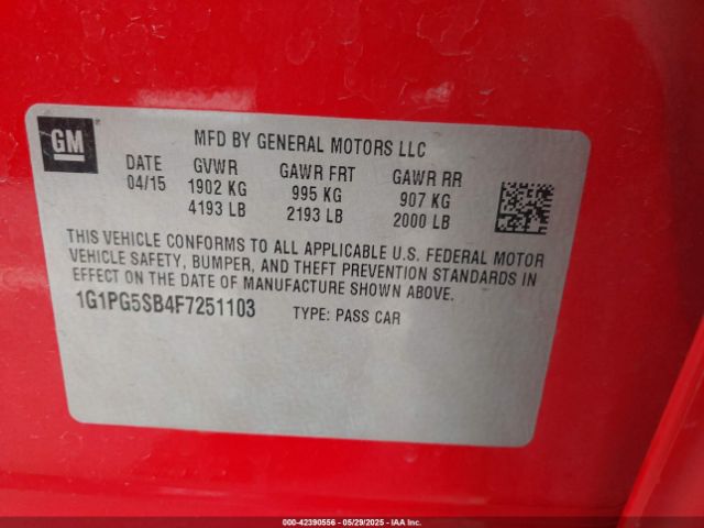 1G1PG5SB4F7251103 Chevrolet CRUZE LTZ