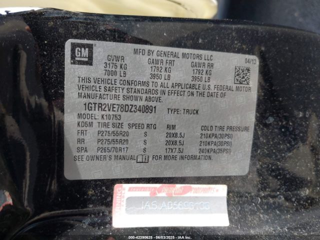 2013 GMC SIERRA 1500 1GTR2VE78DZ340891 Photo 8