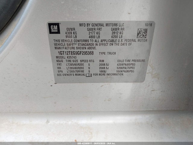 1GT12TEG9GF295368 GMC l96 - flexible fuel (gas/ethanol), sfi iron