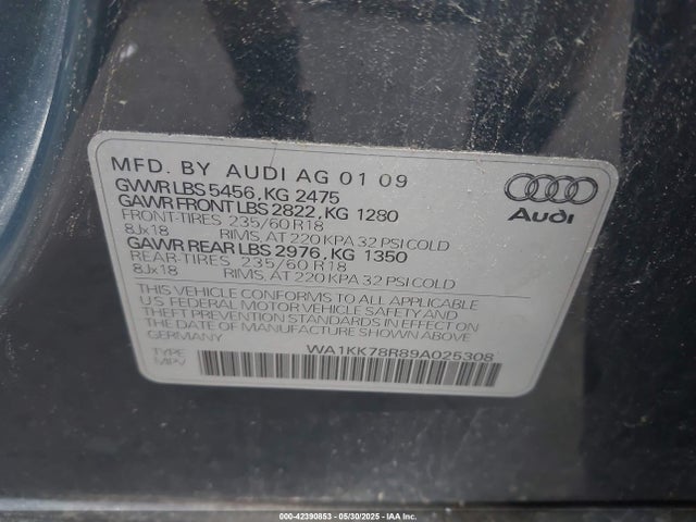 2009 AUDI Q5 WA1KK78R89A025308 Photo 8