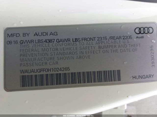 2017 AUDI A3 WAUAUGFF0H1024265 Photo 8