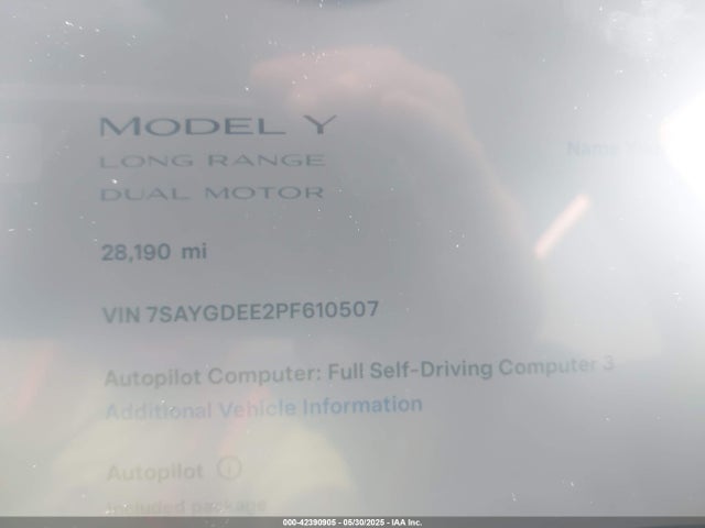 2023 TESLA MODEL Y 7SAYGDEE2PF610507 Photo 6
