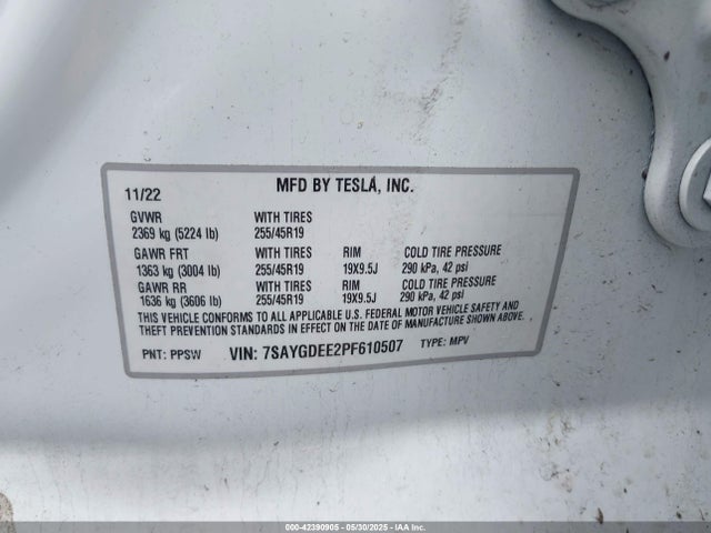 2023 TESLA MODEL Y 7SAYGDEE2PF610507 Photo 8