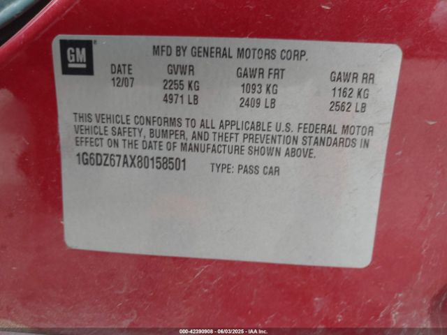 2008 CADILLAC STS 1G6DZ67AX80158501 Photo 8