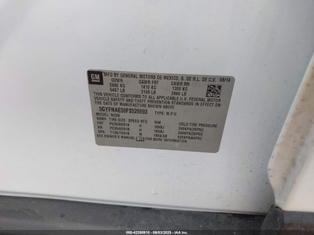 3GYFNAE30FS526693 Cadillac lfx - sidi, vvt, e85 max, alum