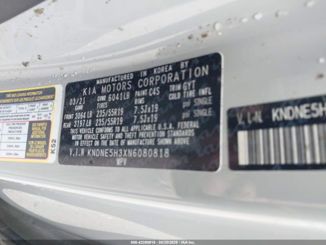 KNDNE5H3XN6080818 KIA gdi lamda iii