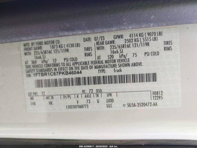 Ford 3.5l v6 cyclone 2023 1FTBR1C87PKB46044 Image 9