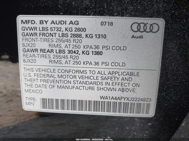 2018 AUDI SQ5 WA1A4AFYXJ2224923 Photo 8