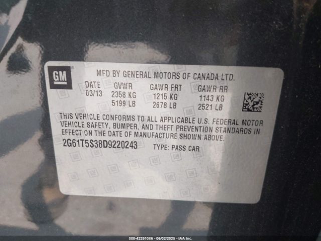 2013 CADILLAC XTS 2G61T5S38D9220243 Photo 8