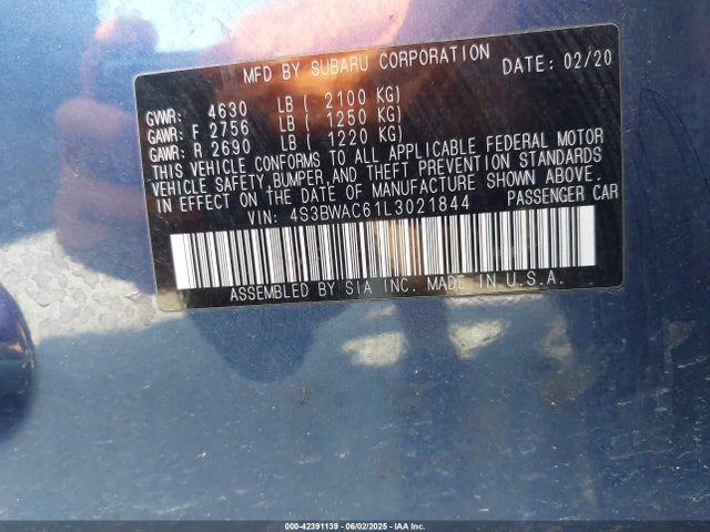 4S3BWAC61L3021844 Subaru u5