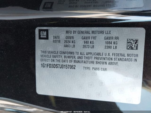 2018 CHEVROLET CAMARO 1G1FD3DS7J0157062 Photo 8