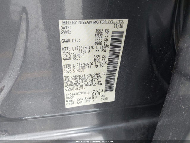 1N6BA1F2XHN517628 Nissan Titan Xd Sv