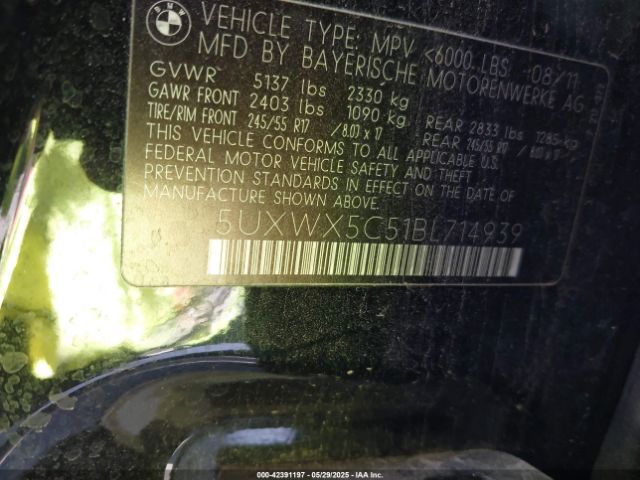 2011 BMW X3 5UXWX5C51BL714939 Photo 8