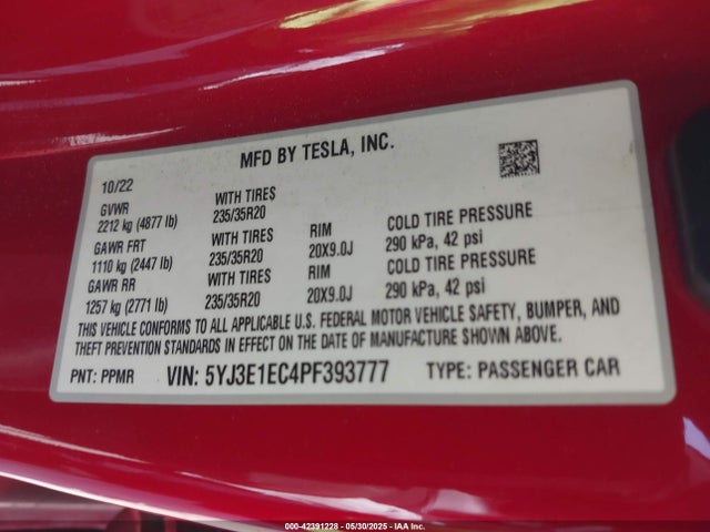 2023 TESLA MODEL 3 5YJ3E1EC4PF393777 Photo 8