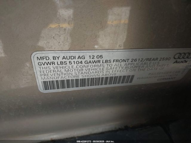 2006 AUDI A6 WAUAH74F96N119274 Photo 8