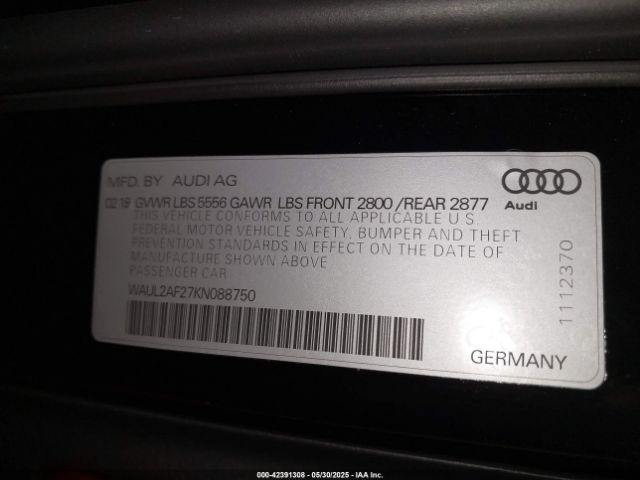 2019 AUDI A6 WAUL2AF27KN088750 Photo 8