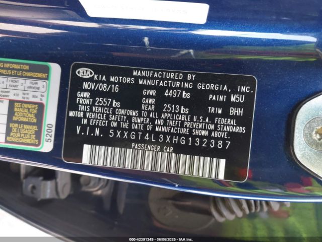 5XXGT4L3XHG132387 KIA Optima Lx