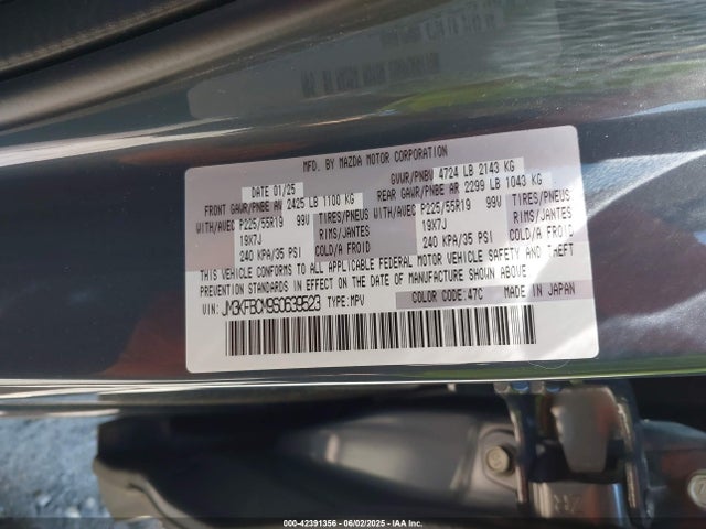 JM3KFBCM9S0639523 Mazda py cylinder deactiviation