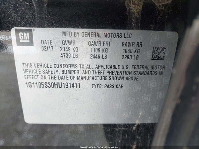 1G1105S30HU191411 Chevrolet IMPALA 1LT