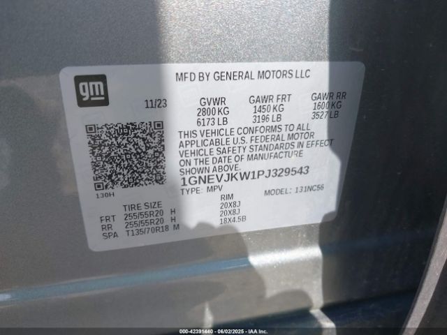 1GNEVJKW1PJ329543 Chevrolet Traverse Awd Rs