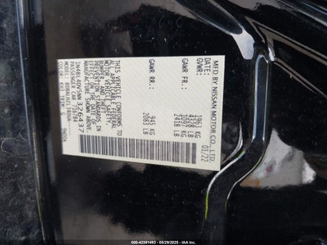 1N4BL4DV5NN326437 Nissan Altima Sv Fwd