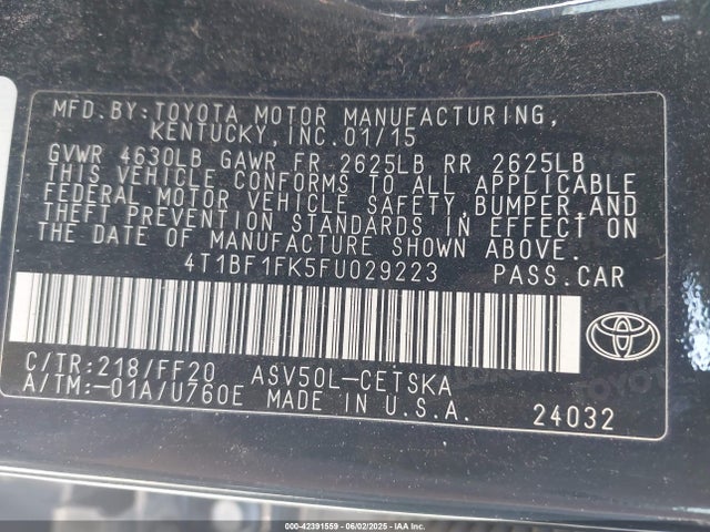 4T1BF1FK5FU029223 Toyota 2ar-fe