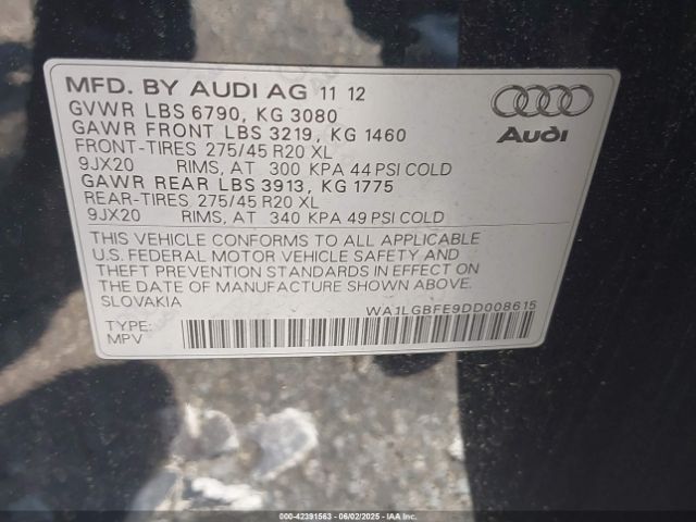 2013 AUDI Q7 WA1LGBFE9DD008615 Photo 8