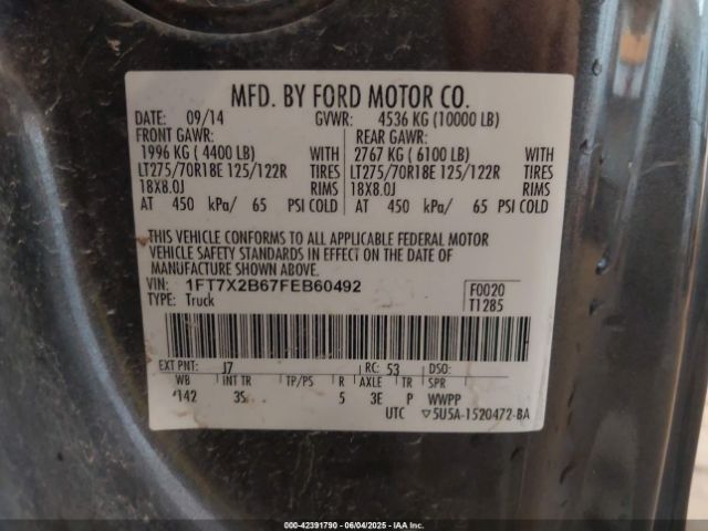 2015 FORD F-250 1FT7X2B67FEB60492 Photo 8