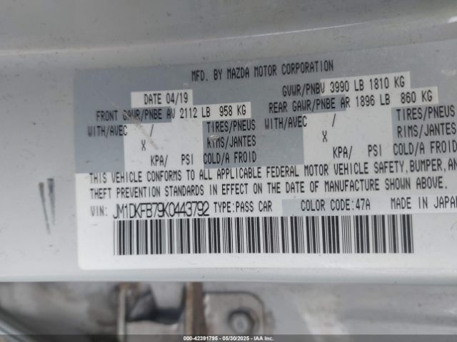 JM1DKFB79K0443792 Mazda Cx-3 Sport