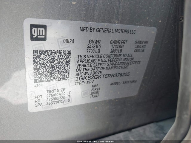 1GKS2GKT5RR376225 GMC lm2