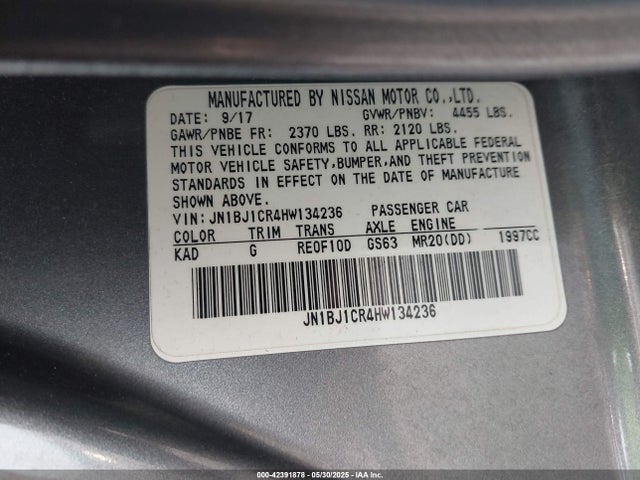 Nissan 2017 2017 JN1BJ1CR4HW134236 Image 9