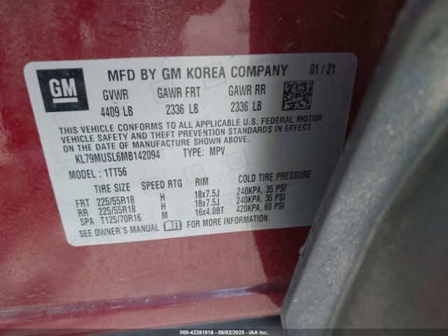KL79MUSL6MB142094 Chevrolet l3t - l3, sidi, vvt, alum