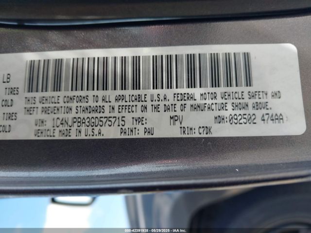 1C4NJPBA3GD575715 Jeep Patriot Sport