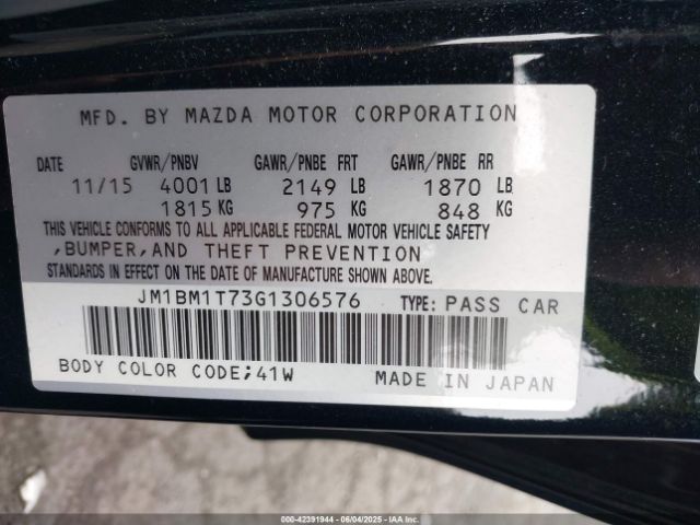 JM1BM1T73G1306576 Mazda pe