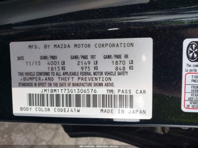 JM1BM1T73G1306576 Mazda pe
