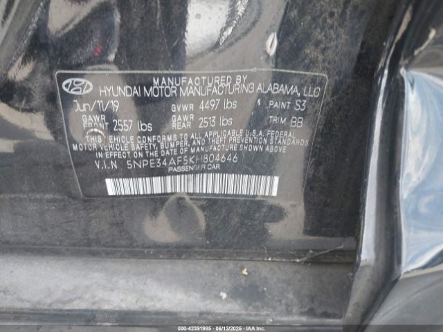 5NPE34AF5KH804646 Hyundai gdi theta-ii