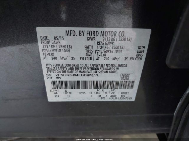 2015 FORD EDGE 2FMTK3J94FBB42358 Photo 8