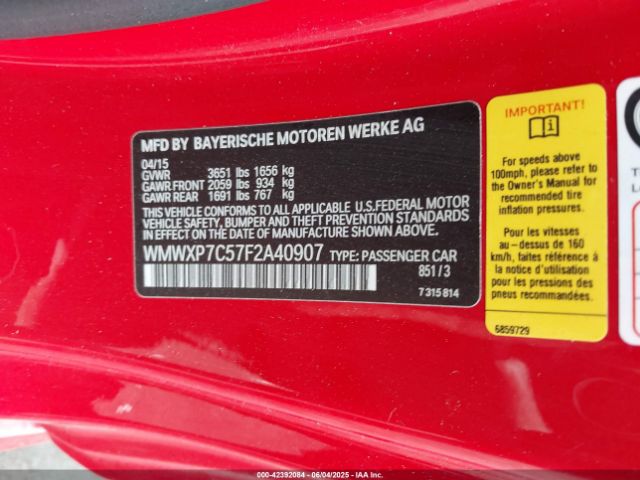 WMWXP7C57F2A40907 Mini Hardtop Cooper S