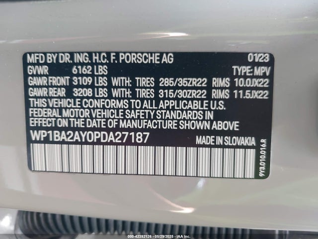 Porsche Cayenne 2023 WP1BA2AY0PDA27187 Image 9