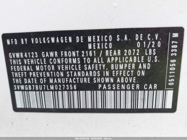 2020 VOLKSWAGEN JETTA 3VWGB7BU7LM027356 Photo 8