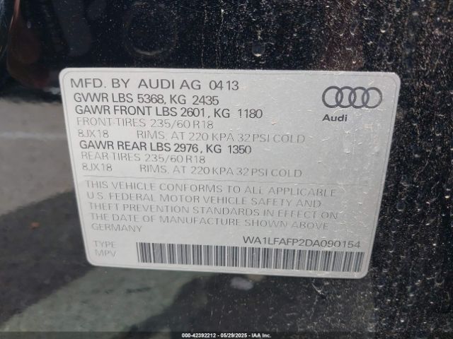 2013 AUDI Q5 WA1LFAFP2DA090154 Photo 8