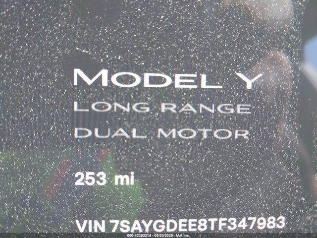 7SAYGDEE8TF347983 Tesla Model Y