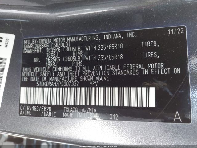 2023 TOYOTA HIGHLANDER 5TDKDRAH7PS007332 Photo 8