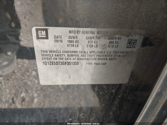1G1ZE5ST2GF351358 Chevrolet lfv - di: direct injection, vvt, gen1 gmna