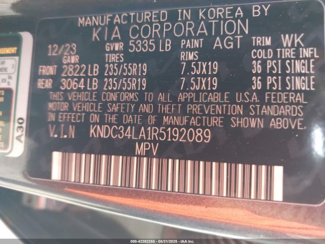 KNDC34LA1R5192089 KIA Ev6 Wind